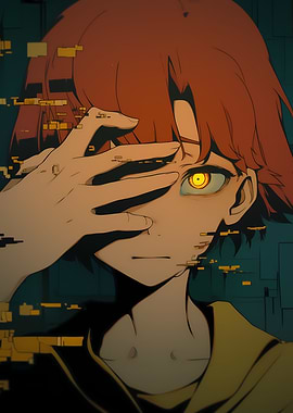 Anime Character with Glowing Eye