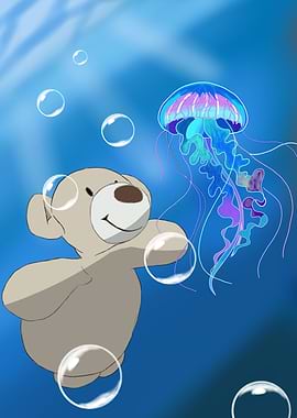Teddy Bear and Jellyfish encounter