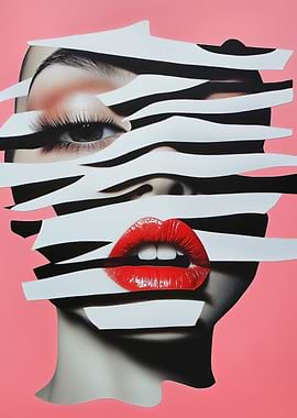 Stripped Face Collage