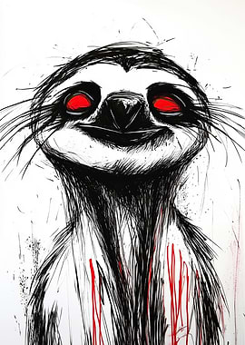Creepy Sloth Art Print