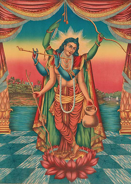 Hindu Deity with Multiple Arms