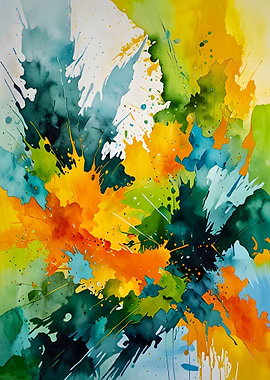 Golden Splash & Emerald Waves