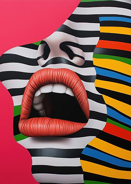Abstract Pop Art Lips