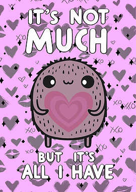 Cute Purple Monster Valentines Love Quote
