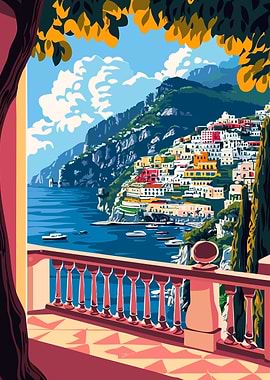 Amalfi Italy Mediterranean Coastline View