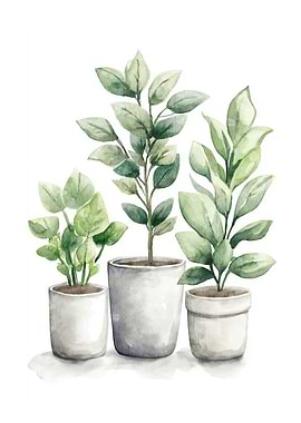Watercolor Houseplants