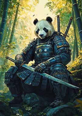 Panda Samurai Warrior