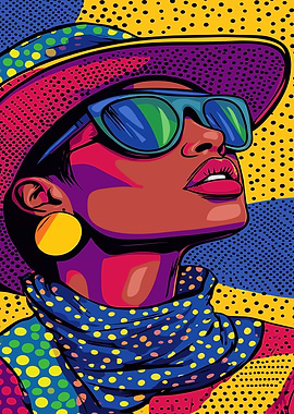Pop Art Woman in Sunglasses