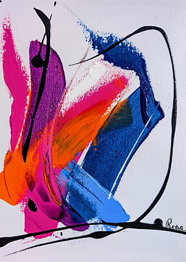 Abstract Painting with Bold Strokes