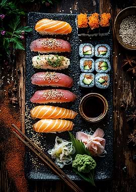 Sushi Platter with Nigiri and Maki
