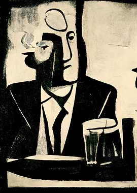 Homme avec un verre