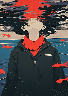 Girl Submerged in Water