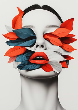 Woman with Floral Face