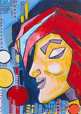 Abstract self-Portrait in Bold Colors