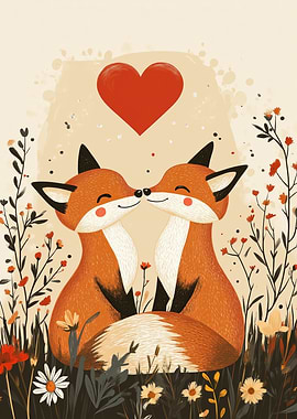 Fox Couple in Love