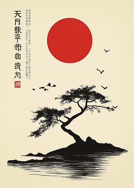 Japanese Tree Silhouette