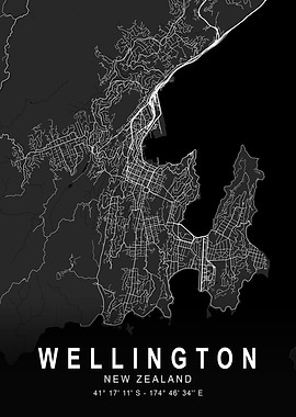 Wellington Dark City Map