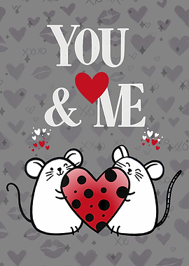 You & Me Cute Mouse Valentines Lovers