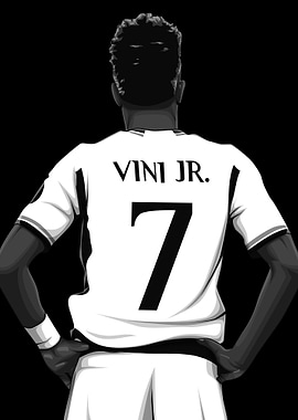 Vinicius Jr. Black and White Version