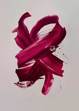 Abstract Crimson Strokes
