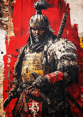 Mongol Leader Graffiti Artwork