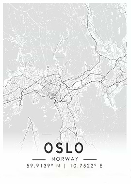 Oslo City Map Print