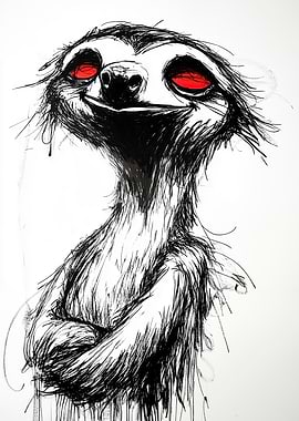 Smiling Sloth Illustration