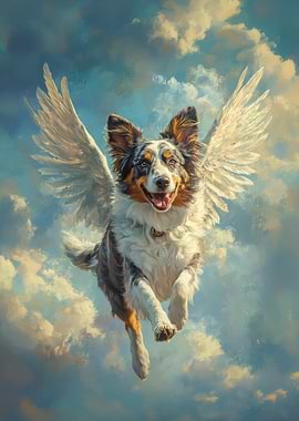 Australian Shepherd Angel | Pet Loss Tribute | Dog with Wings
