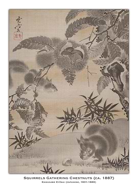 Squirrels Gathering Chestnuts