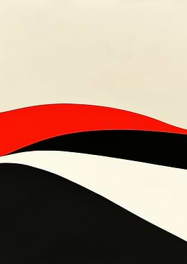Abstract Red Black White