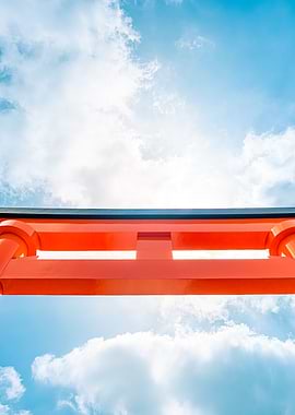 Red Torii Gate Against Sky