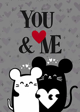 You & Me Cute Mouse Couple