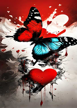 Red Heart Butterfly