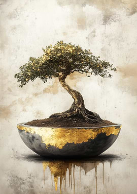 Golden Bowl Bonsai Tree