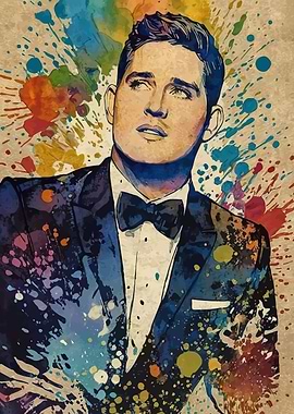 Michael Buble Vintage Watercolor