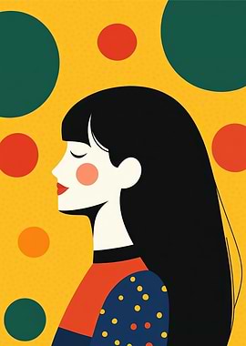 Woman in Polka Dot Dress