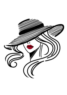 Fashion Woman Line Art