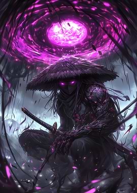Dark Samurai with Purple Aura