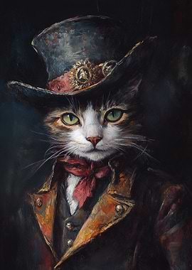 Steampunk Cat Portrait