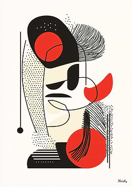 Modern Abstract Face – Geometric Minimalist Wall Art