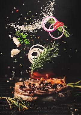 Grilled Steak with Herbs