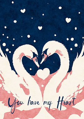 Swans Love Heart