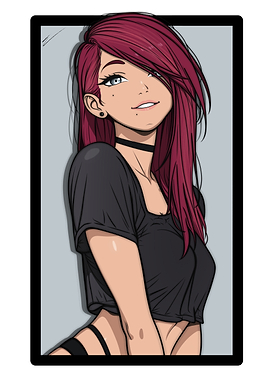 Anime Girl with Red Hair