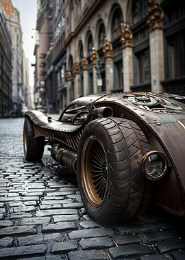 Steampunk Car in City