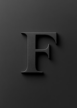 Matte Black Letter F
