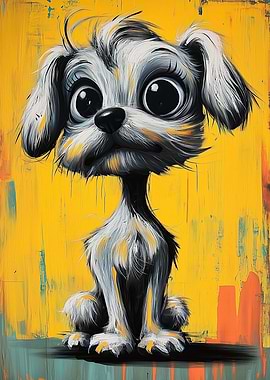 Cute Cartoon Dog Painting