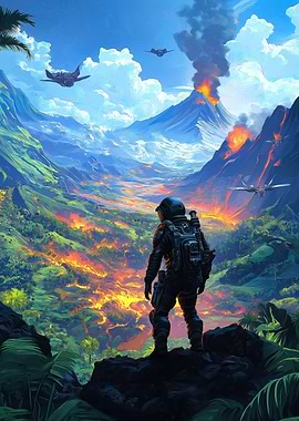 Volcanic Planet Landscape