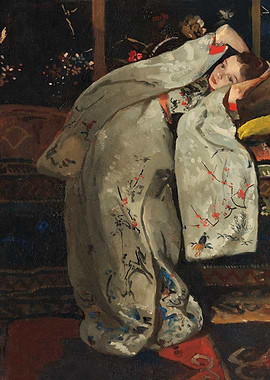 Girl in a White Kimono Painting by George Hendrik Breitner