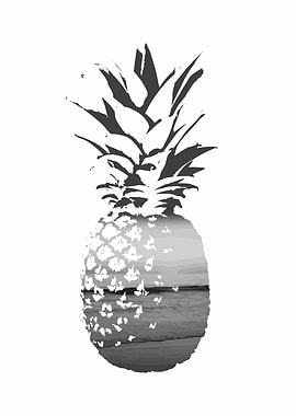 Pineapple Beach Silhouette