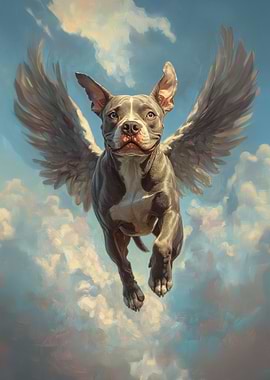 American Staffordshire Terrier Angel | Loyal Pet Tribute | Dog with Wings